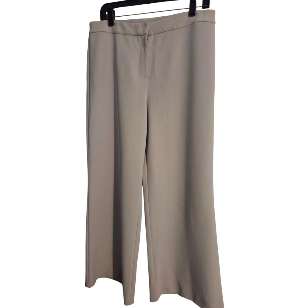 St. John Women's Size 10 Wide Leg Crepe Dress Pants Gray - Picture 2 of 4